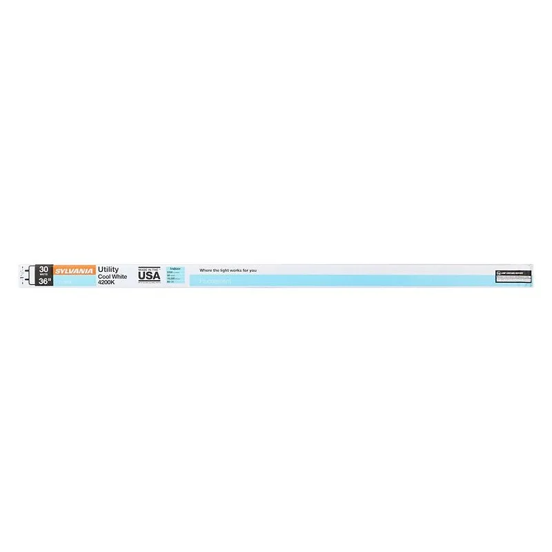 Sylvania 23493 Fluorescent Bulb, 4200 K Color Temp, Cool White, 1870 Lumens, 30 W, T12 Lamp, Medium Lamp Base (Pack of 6)