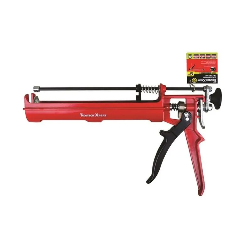 TOOLTECH 160022 PRO DUAL HIGH DENSITY CRADLE-STYLE EPOXY GUN 9in – RED