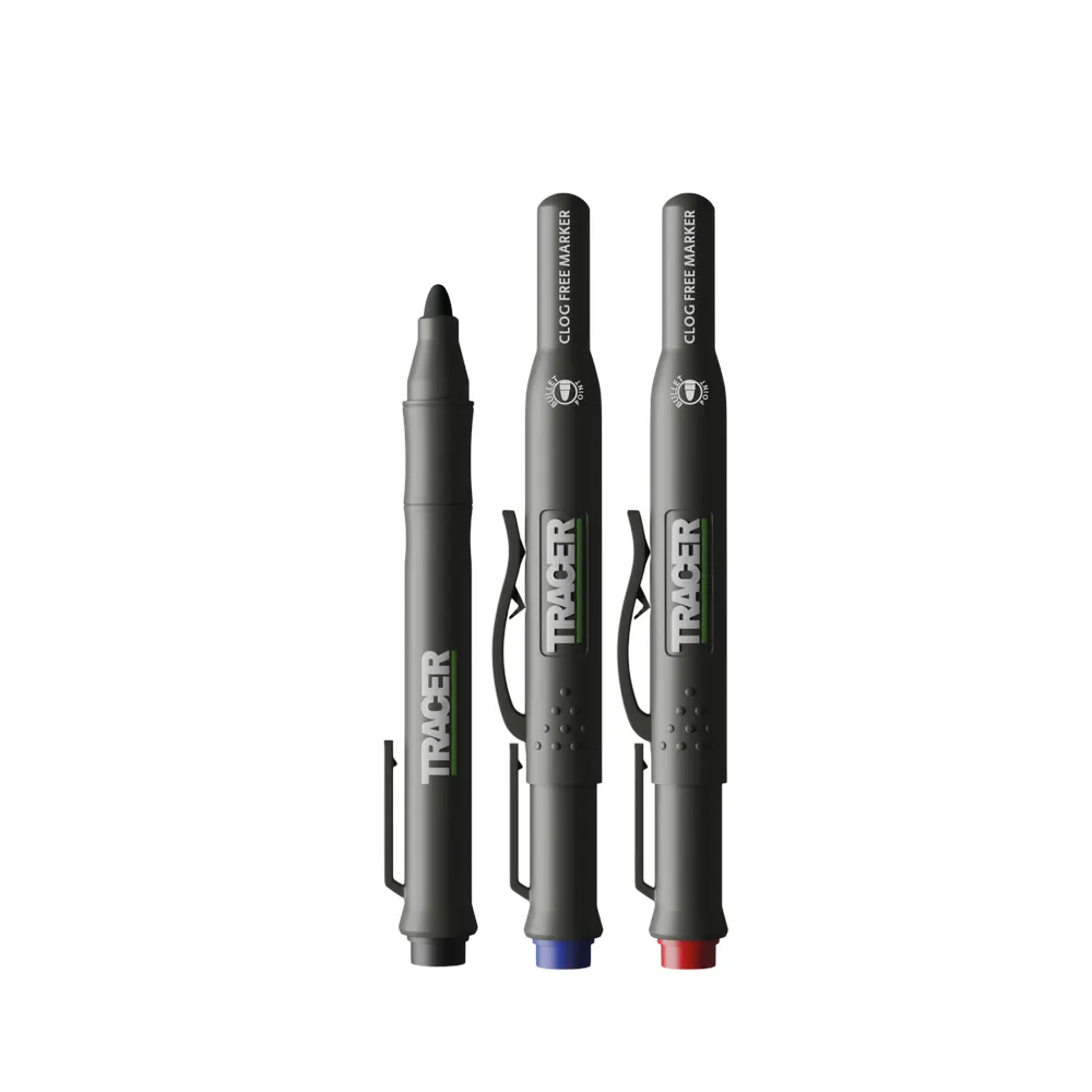 TRACER ACF-MK3 3pc Clog Free Marker Kit w/ 1x Black, 1x Blue, 1x Red Clog Free Marker & Site Holsters