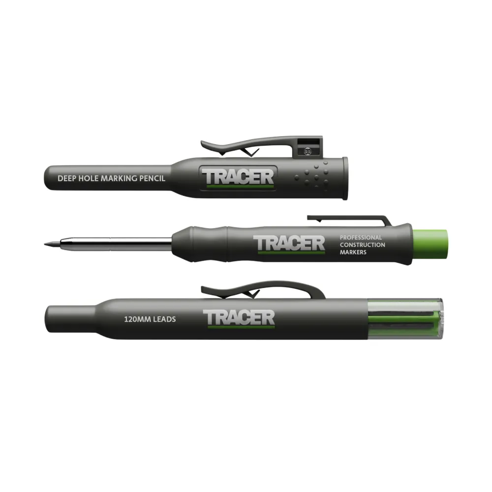 TRACER AMK1 Deep Hole Construction Pencil w/ Replacement Lead set
