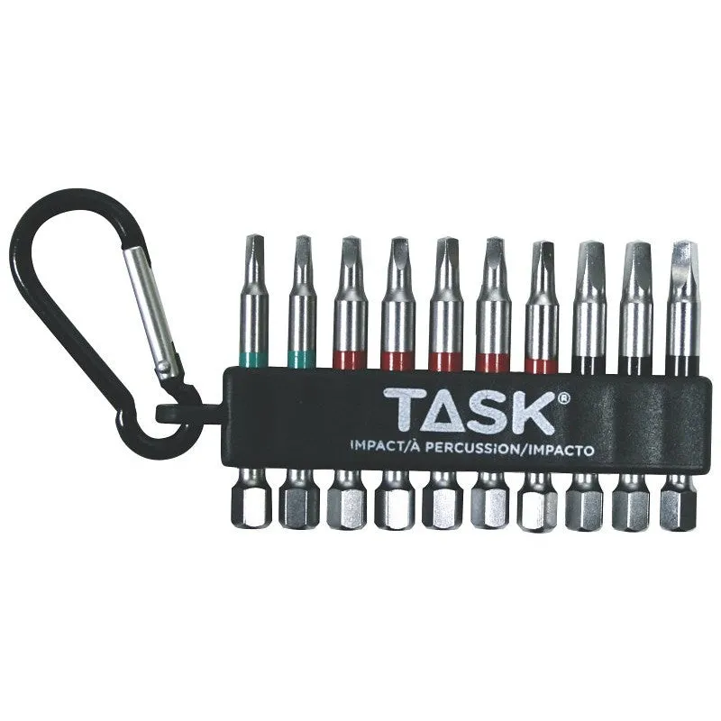 Task T67920 Carabiner Clip Set, 10-Piece, Steel, Includes: (2) #1, (5) #2, (3) #3 Robertson Impact Carabiner Clips