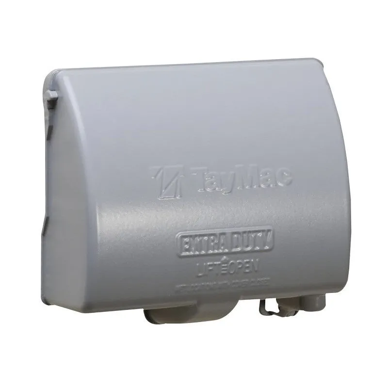TayMac MX4380S Weatherproof In-Use Cover, 3-1/2 in L, 5.43 in W, Rectangular, 1-Gang, Aluminum, Gray