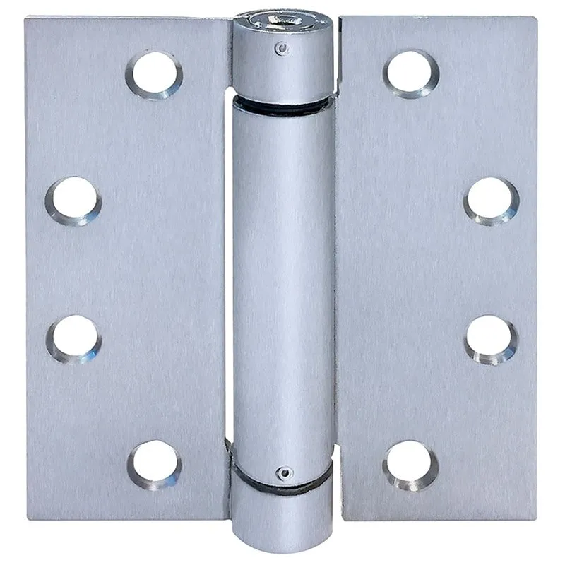 Tell Manufacturing HG100321 Spring Hinge, 4 in L x 4 in W Dimensions, Stainless Steel, Satin, Fixed Pin, Wall