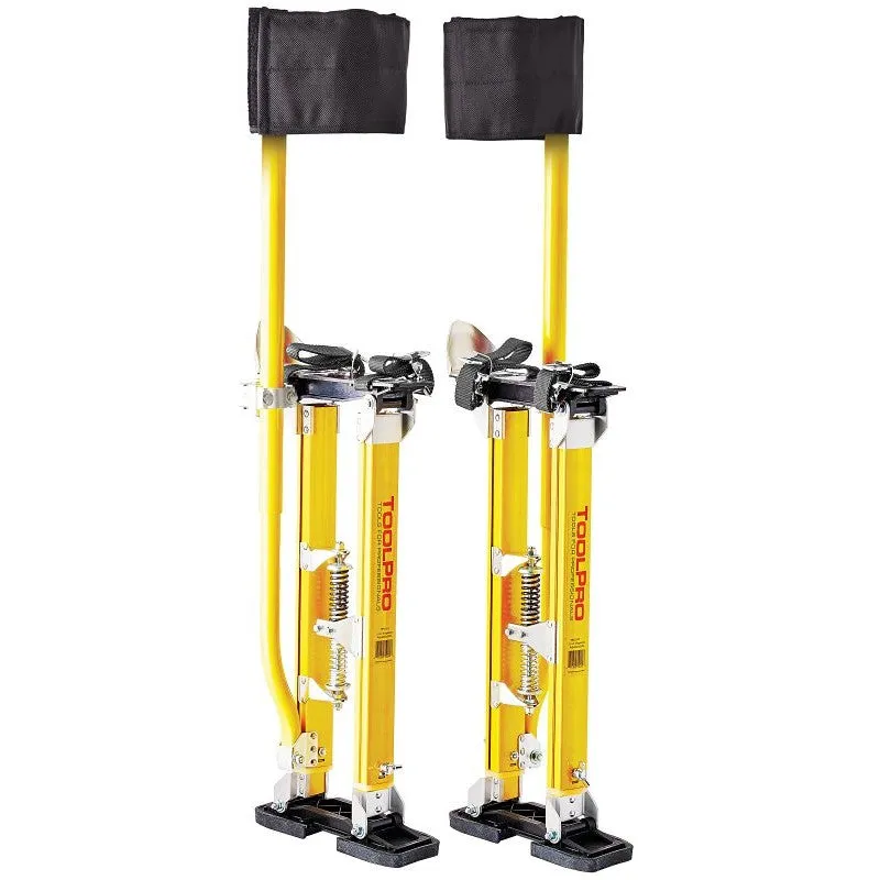 Toolpro TP02440 Adjustable Stilts, 225 lb, 24 in Min H, 40 in Max H, Magnesium, Yellow (Pack of 2)
