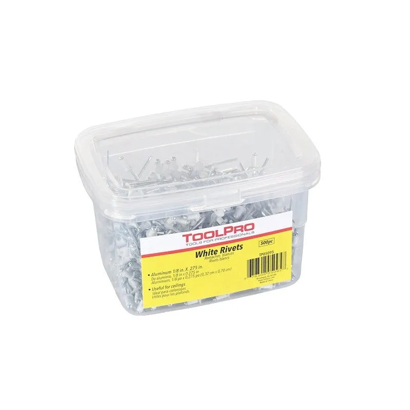 Toolpro TP05095 Pull Rivet, 0.275 in L, Aluminum, 1/8 in Head
