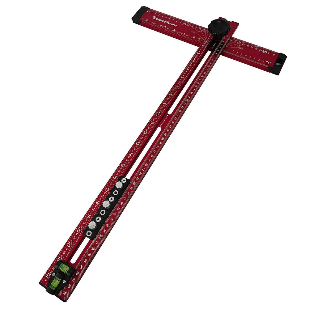 Tooltech 4-in-1 Drywall T-Square 24in With Storage Bag