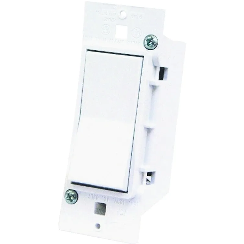 US Hardware E-119C Rocker Switch, 125 V, 15 A, 1-Pole, White