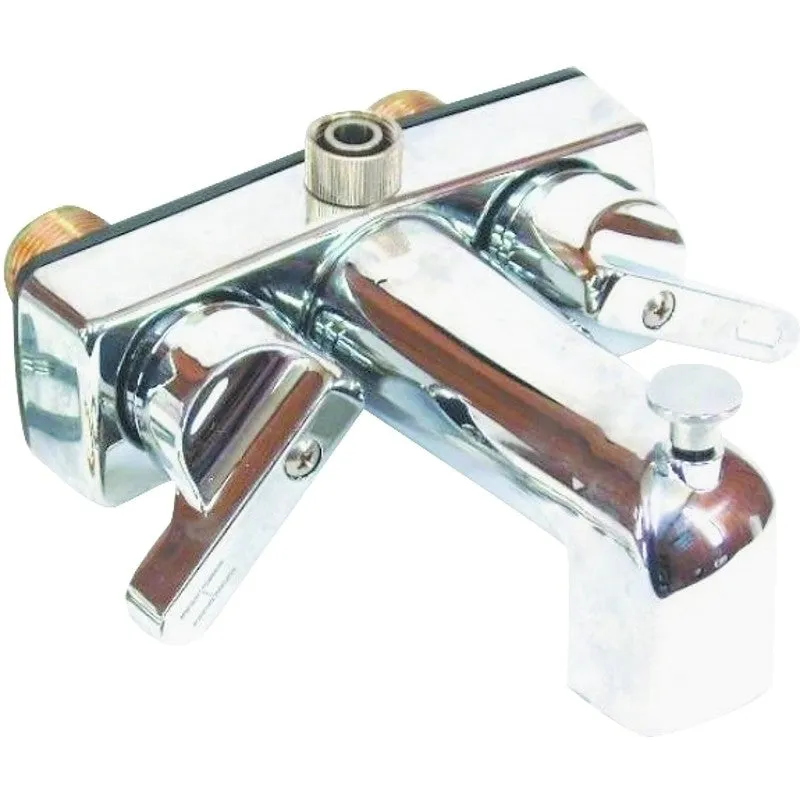 US Hardware P-670B Tub and Shower Diverter, Chrome, 2-Faucet Handle, Center, Brass