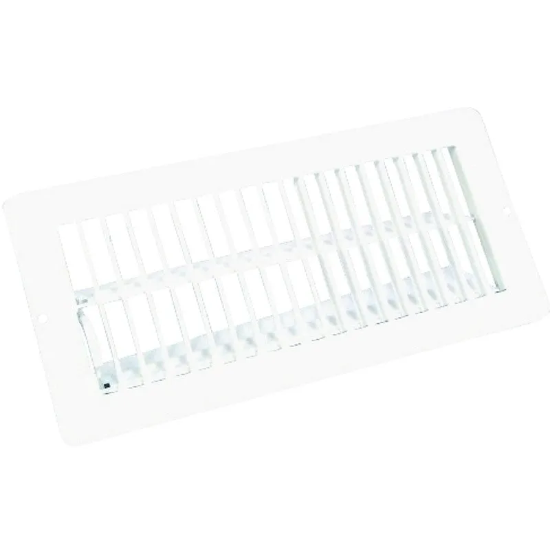 US Hardware V-102WB Floor Register, 9/16 in L, Steel, White