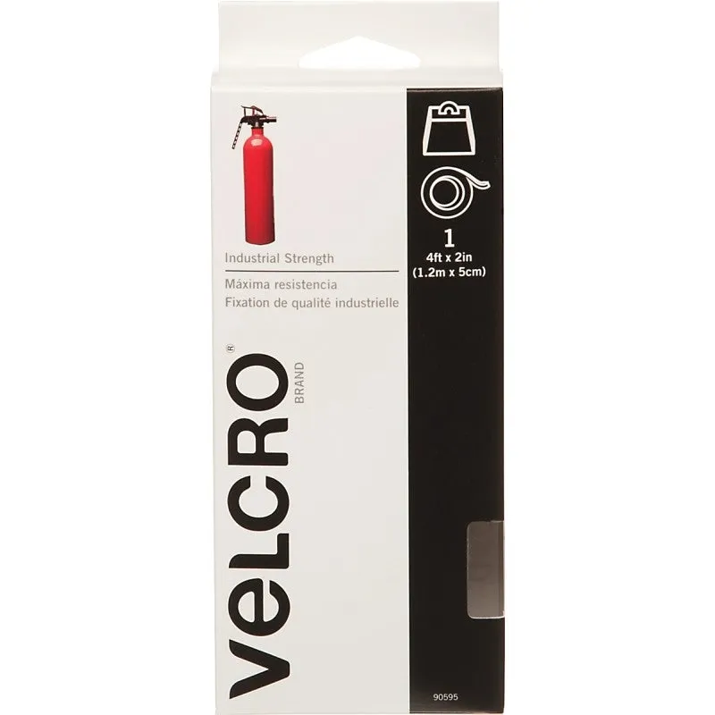 VELCRO Brand 90595 Fastener, 2 in W, 4 ft L, Nylon, White (Pack of 2)