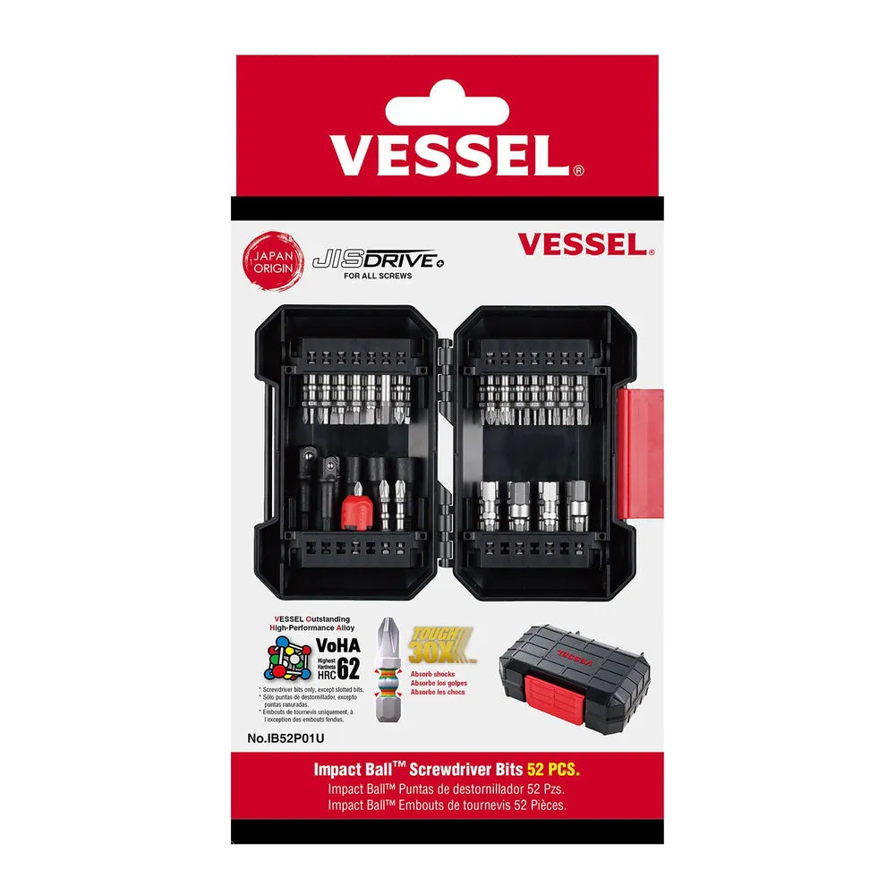 VESSEL IB52P01U Impact Ball Driver Bit Set – 52pc