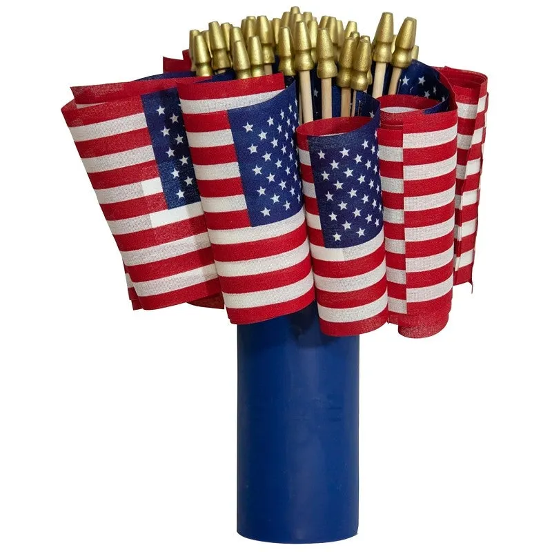 Valley Forge USE4D USA Stick Flag Display, Polycotton, Includes: (48) 4 x 6 in No-Fray Polycotton Stick Flags (Pack of 48)