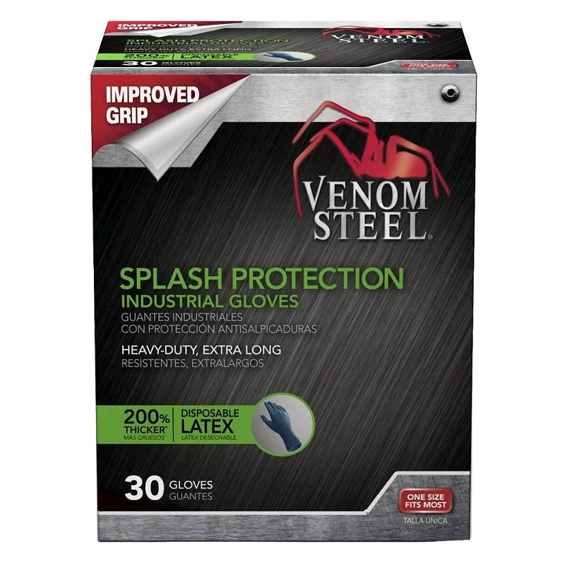 Venom Steel VEN6025 Gloves, One-Size, Latex, Powder-Free, 12 in L