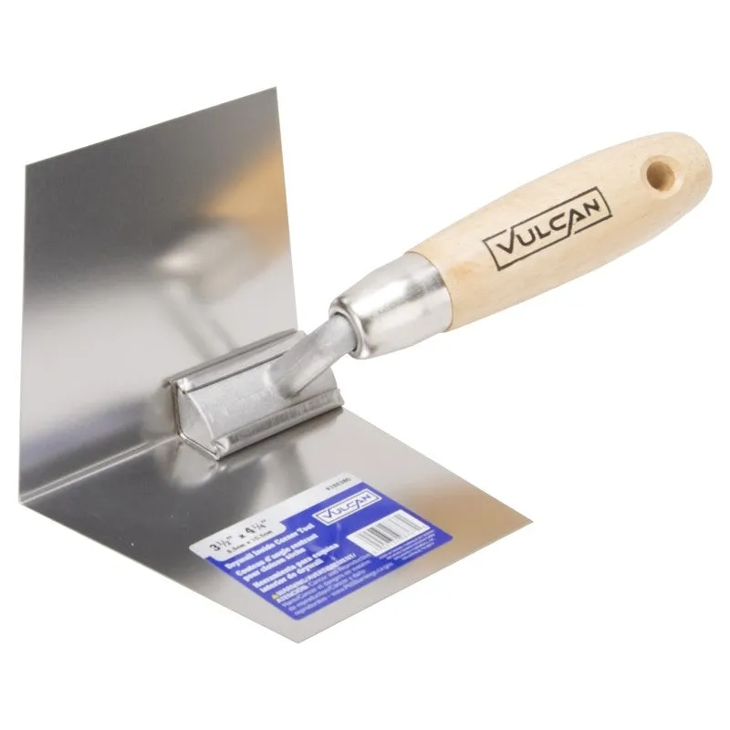 Vulcan 164603L Trowel, 3.5 in W Blade, 4.25 in L Blade, Comfort Grip Handle, Hardwood Handle, 3.5 in Blade Radius