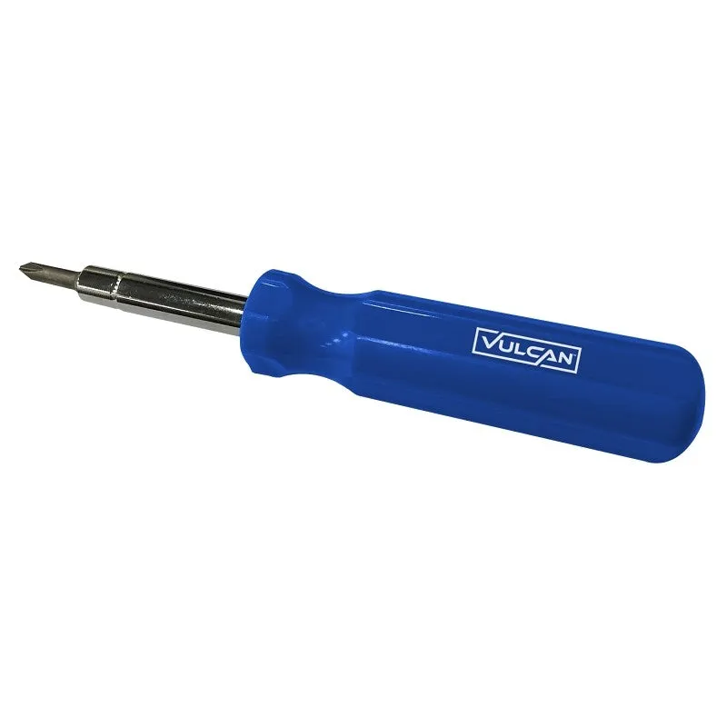 Vulcan CC922 Multi-Bit Screwdriver, Slotted: 3/16 in, 1/4 in, Phillips: #1, #2, Nutdriver: 1/4 in, 5/16 in Drive (Pack of 12)