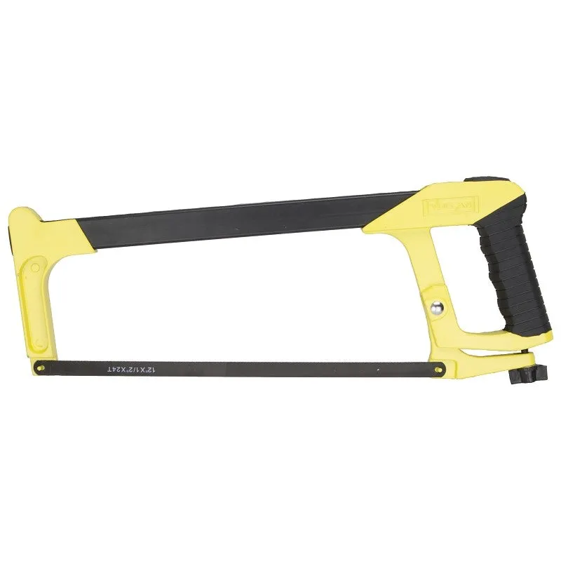 Vulcan JL-HS-508 Hacksaw, 12 in L Blade, 24 TPI, Steel Blade, 3-3/4 in D Throat, Steel Frame, Steel/TPR Grip Handle