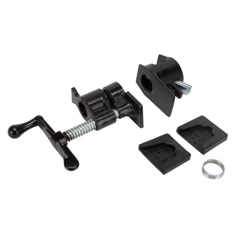 Vulcan JLO-030 Pipe Clamp Fixture, Screw Lever Handle, Steel, Powder Coated, Black