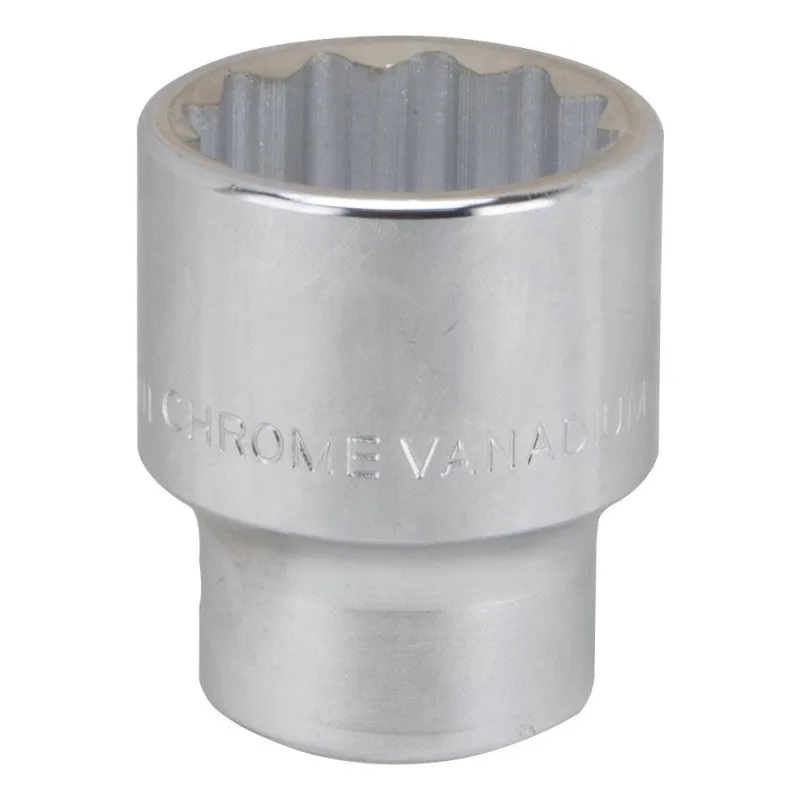 Vulcan MT-SM6034 Drive Socket, 34 mm Socket, 3/4 in Drive, 12-Point, Chrome Vanadium Steel, Chrome
