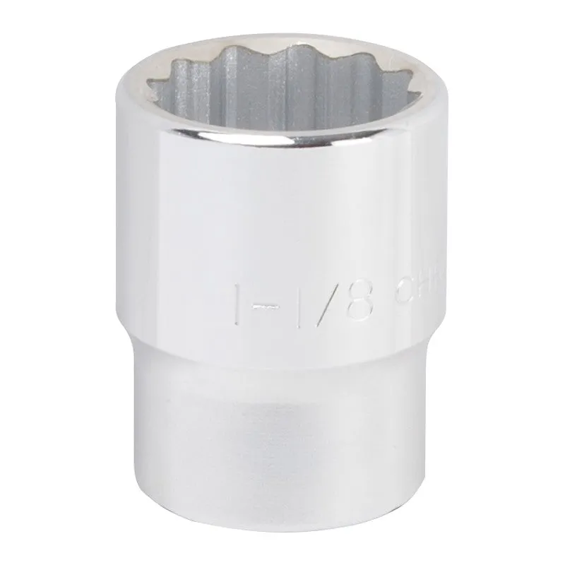 Vulcan MT-SS6036 Drive Socket, 1-1/8 in Socket, 3/4 in Drive, 12-Point, Chrome Vanadium Steel, Chrome
