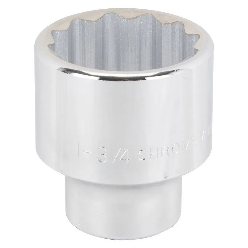 Vulcan MT-SS6056 Drive Socket, 1-3/4 in Socket, 3/4 in Drive, 12-Point, Chrome Vanadium Steel, Chrome