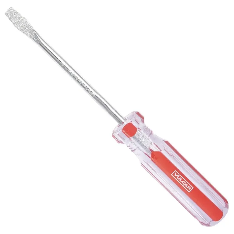 Vulcan SD-02 Screwdriver, 1/4 in Drive, Slotted Drive, 7-1/2 in OAL, 4 in L Shank, Plastic Handle (Pack of 50)