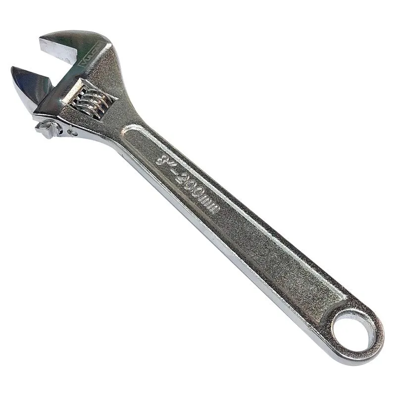 Vulcan WC917-04 Adjustable Wrench, 8 in OAL, Steel, Chrome (Pack of 30)