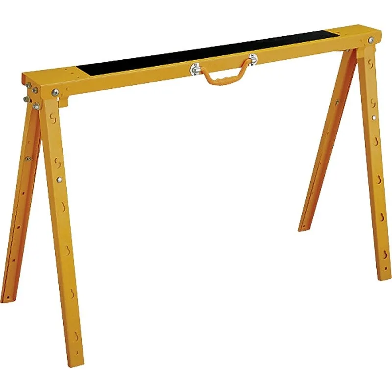 Vulcan YH-SH017 Folding Sawhorse, 1200 lb, 38-1/4 in W, 39.4 in H, 25-1/2 in D, Steel, Yellow