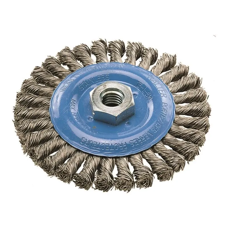 WALTER 13L514 5in X 3/8in X5/8in STAINLESS STEEL WIDE WHEEL BRUSH KNOT TWIST
