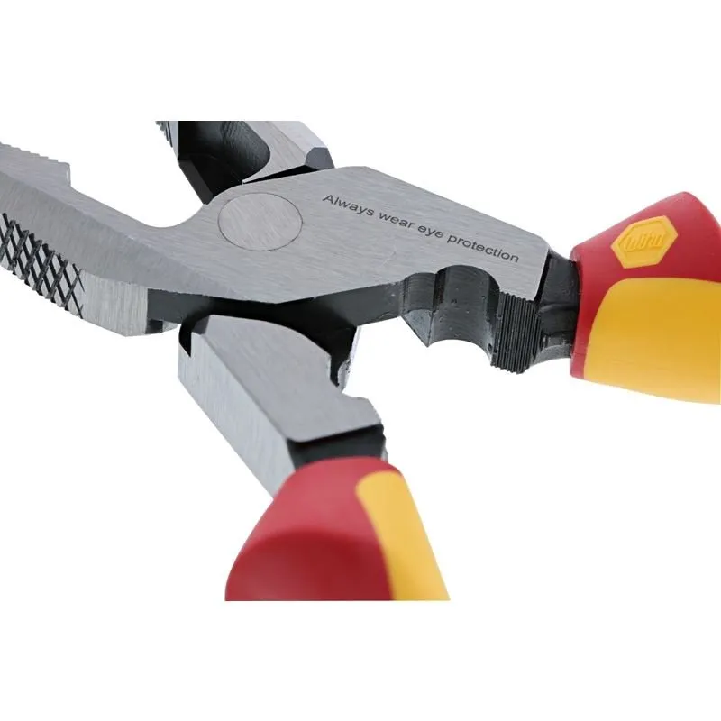 WIHA 32948 Insulated NE Style Linemans Pliers with Crimpers – 9.5in