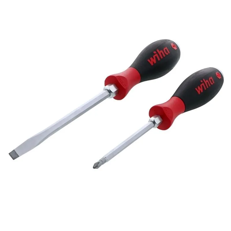 WIHA 53082 2 PIECE SOFTFINISH HEAVY DUTY SLOTTED AND PHILLIPS SCREWDRIVER SET