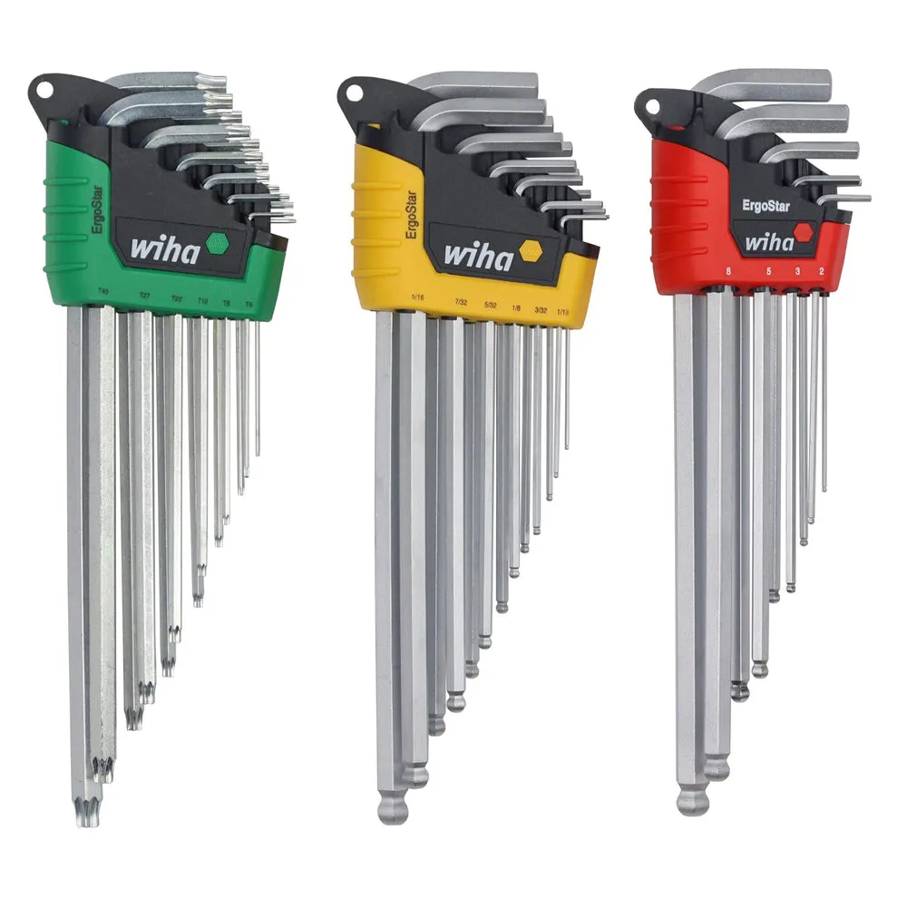 WIHA-66979 35 Piece ErgoStar L-Key Tray Set – Hex Metric, Hex SAE, Torx