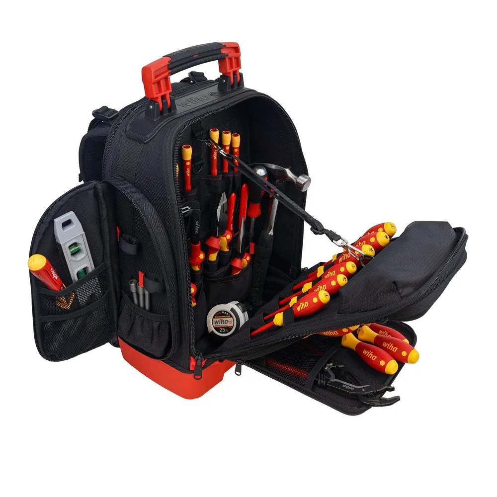 WIHA 91871 30 PIECE JOURNEYMAN ELECTRICIAN’S INSULATED TOOL KIT IN HEAVY DUTY BACKPACK