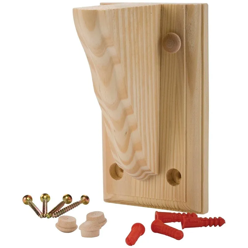 Waddell 1353 Shelf Bracket, Pine Wood, Natural (Pack of 10)