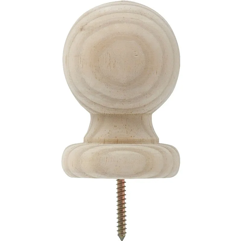 Waddell 212 Post Top, 2-3/4 in Dia, 4 in H, Small Ball, Pine