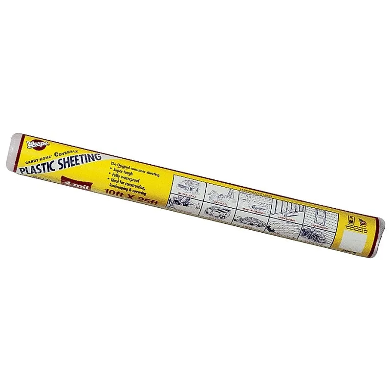 Warp’s 12-4CH10 Polyethylene Sheeting, 25 ft L, 10 ft W, Clear (Pack of 12)
