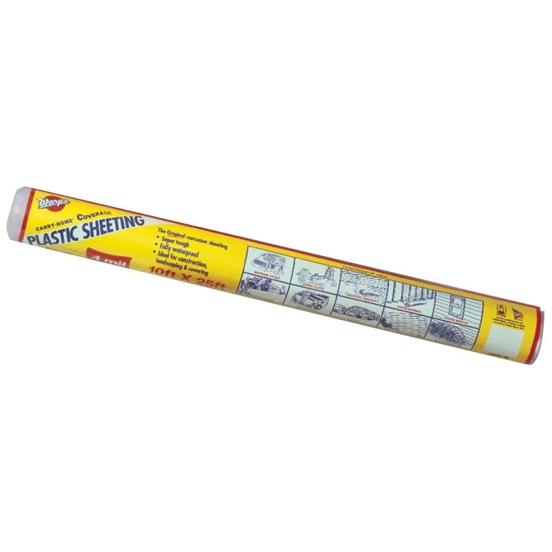 Warp’s 12-4CH10B Polyethylene Sheeting, 25 ft L, 10 ft W, Black (Pack of 12)