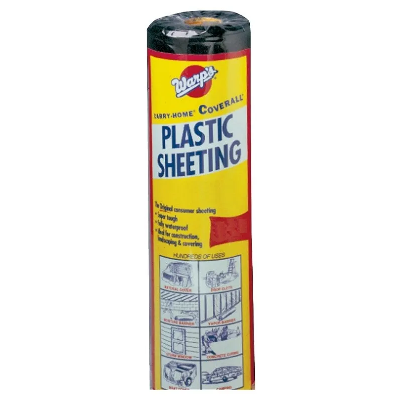 Warp’s 4CH15-B Poly Film, 4 mil Thick, 25 ft L, 15 ft W, Black (Pack of 4)