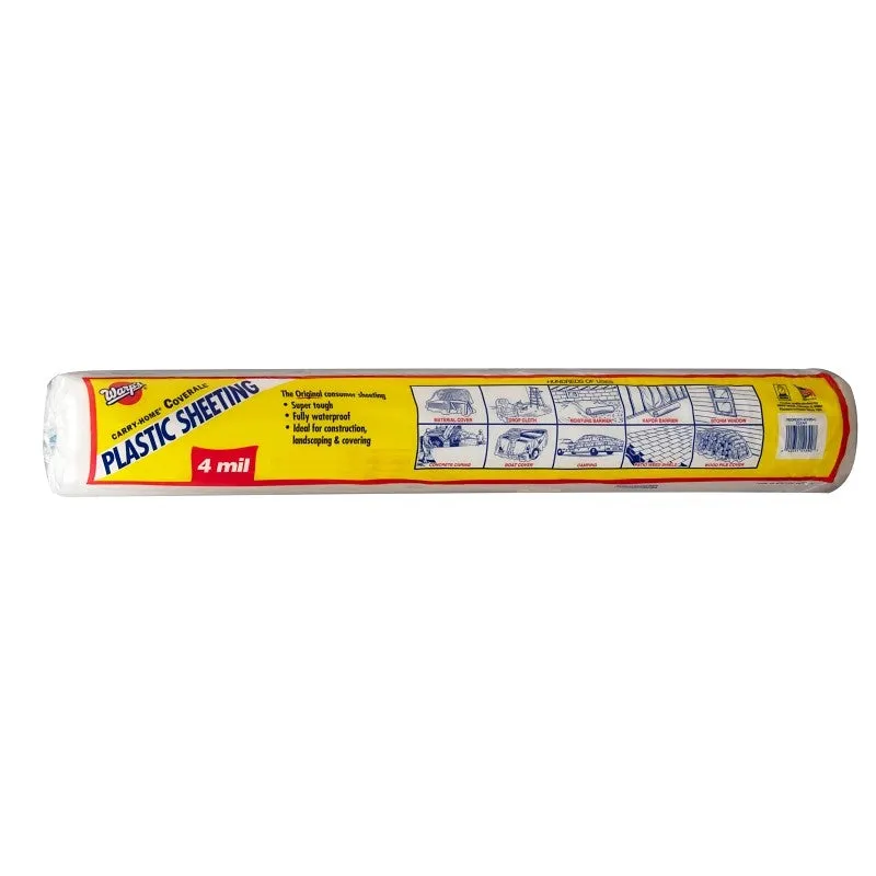 Warp’s 4CH15 Poly Film, 4 mil Thick, 25 ft L, 15 ft W, Clear (Pack of 4)