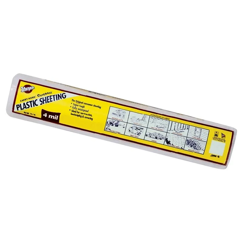Warp’s Carry-Home Coverall 4CH350 Consumer Sheeting, 50 ft L, 3 ft W, 4 mil Thick, Plastic, Clear (Pack of 6)