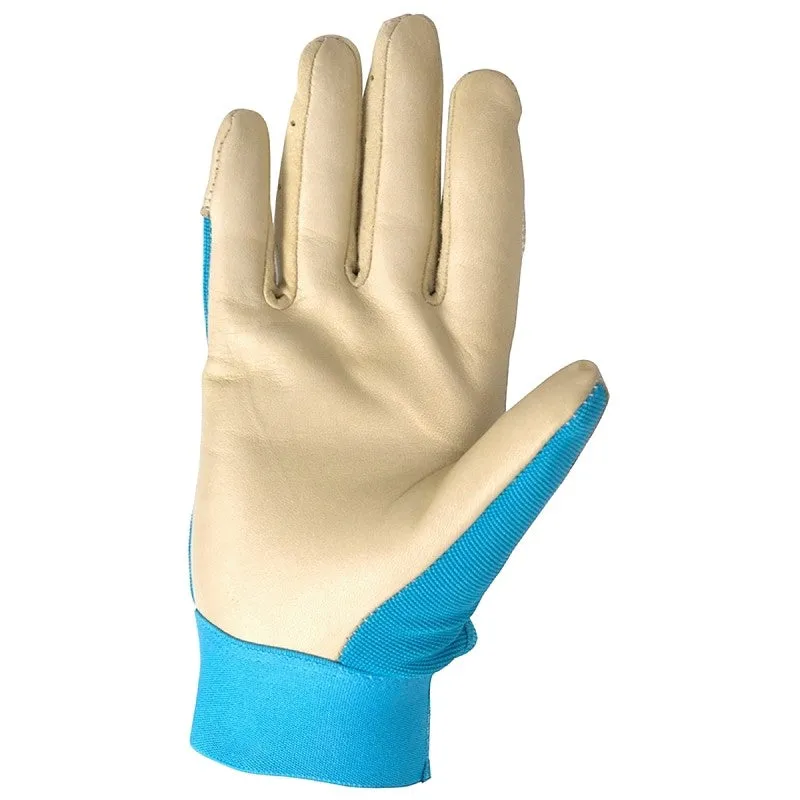Wells Lamont 3204-M Work Gloves, Women’s, M, Spandex Back, Blue/White