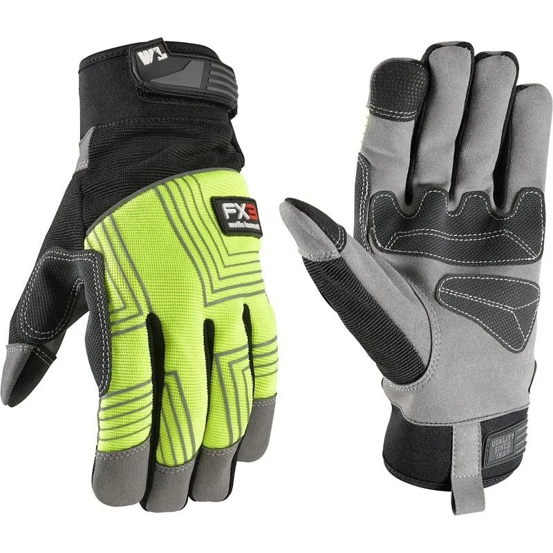 Wells Lamont FX3 Series 7864-M Gloves, Men’s, M, PVC/Synthetic Leather, Gold/Yellow
