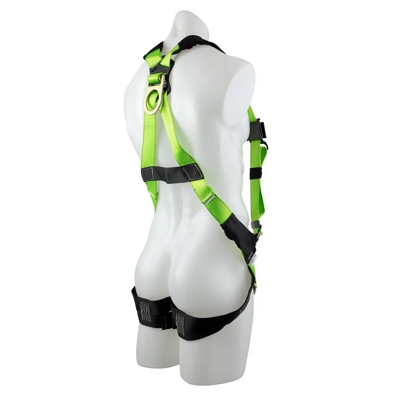 Werner H5112 Series H511202W Harness, One-Size, 6000 lb, Polyester Webbing, Blue/Yellow