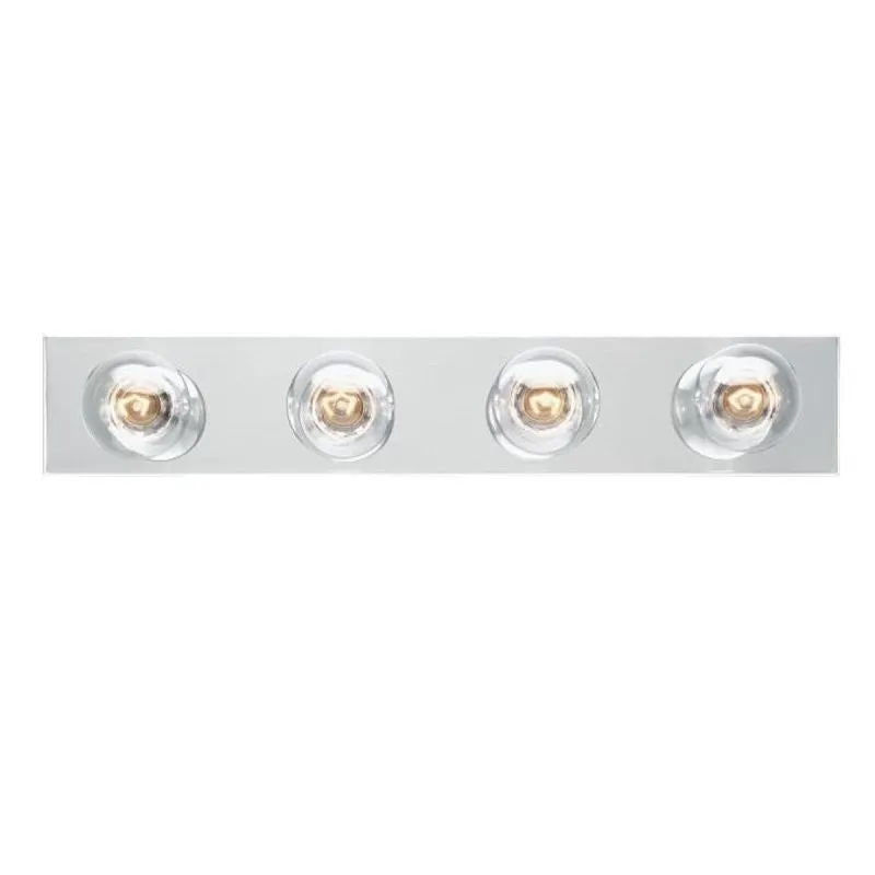Westinghouse 6641100 Indoor Bath Bar Wall Fixture, 4-Lamp, Chrome Plated Fixture