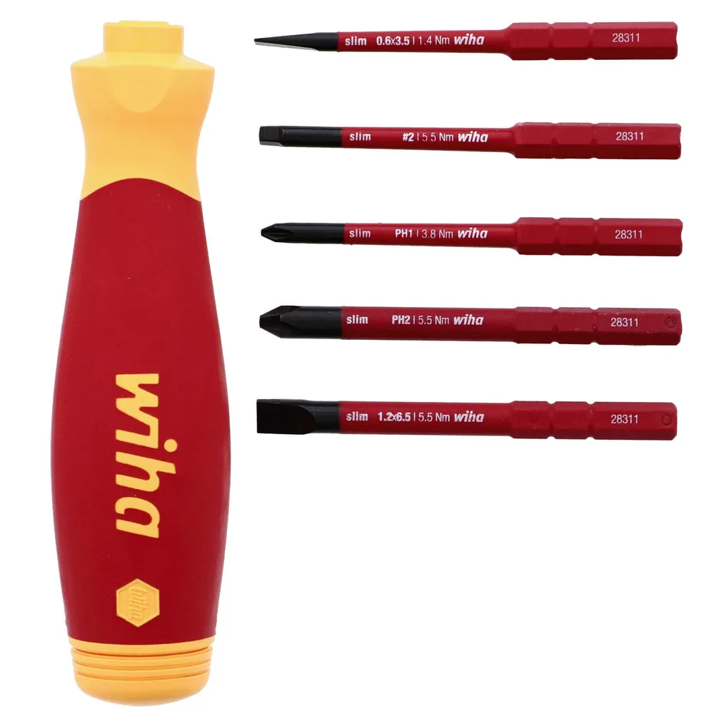 Wiha 28345 Zoom 6 Piece Insulated SlimLine PocketMax Multi-Driver
