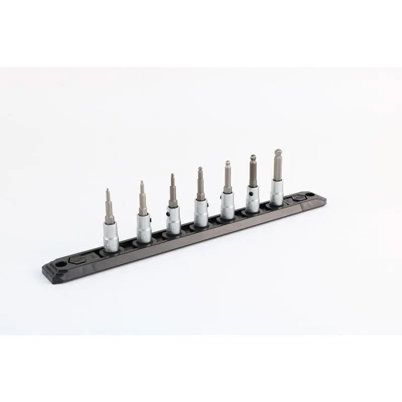 Wiha Ball End Hex Metric Bit Socket 1/4in Square Drive 7 Piece Set