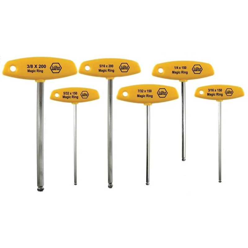 Wiha MagicRing Ball End Hex T-Handle Inch 6 Piece Set