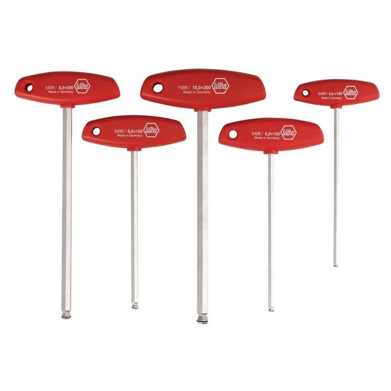 Wiha MagicRing Ball End Hex T-Handle Metric 5 Piece Set