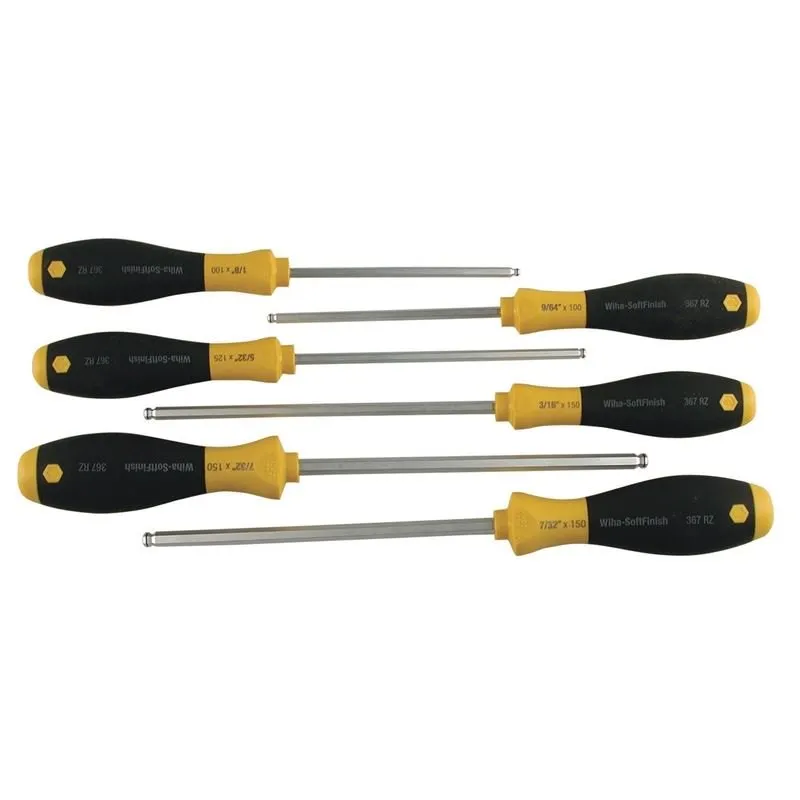 wiha magicring ball end inch screwdriver 6 piece set