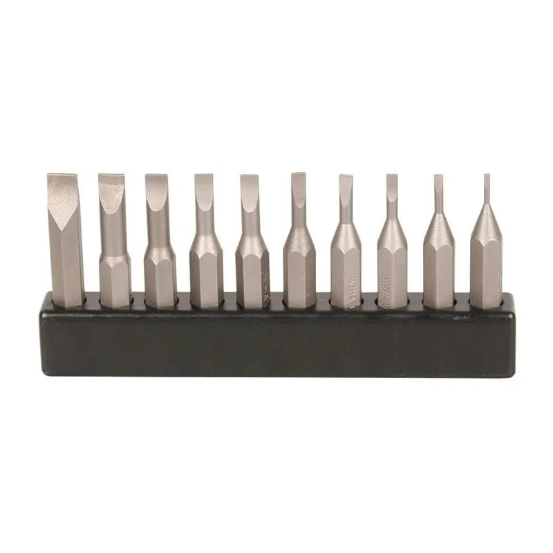 wiha micro bit slotted 10 pack