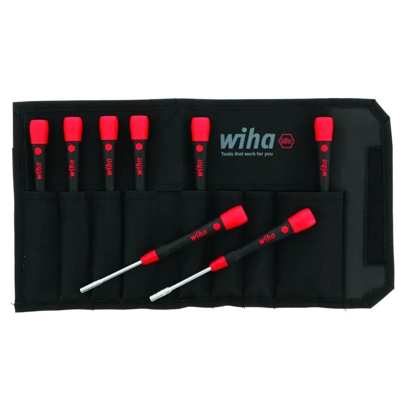 Wiha PicoFinish Precision Metric Nut Driver 8 Piece Set in Canvas Pouch
